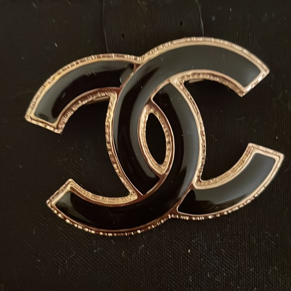 ****SOLD**** Chanel Gold & Black Brooch